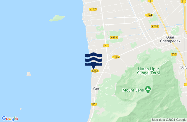 Mappa delle maree di Gurun, Malaysia