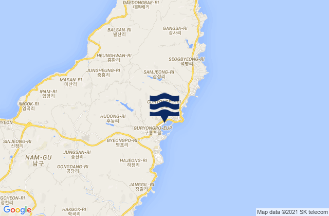 Mappa delle maree di Guryongpo, South Korea
