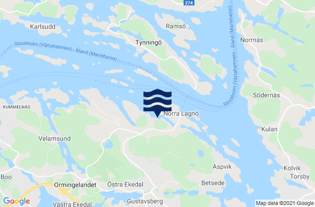 Mappa delle maree di Gustavsberg, Sweden