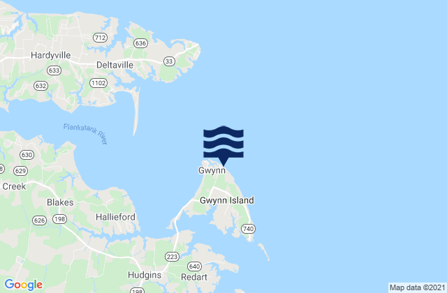 Mappa delle maree di Gwynn Island, United States