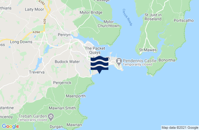 Mappa delle maree di Gyllyngvase Beach, United Kingdom