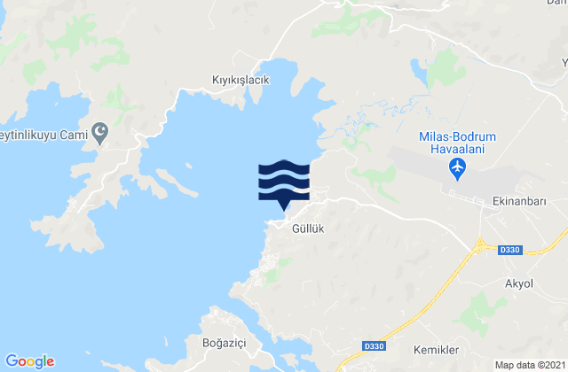 Mappa delle maree di Güllük, Turkey
