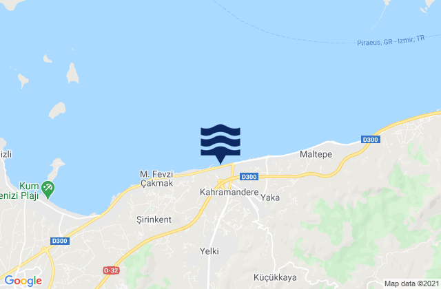 Mappa delle maree di Güzelbahçe, Turkey