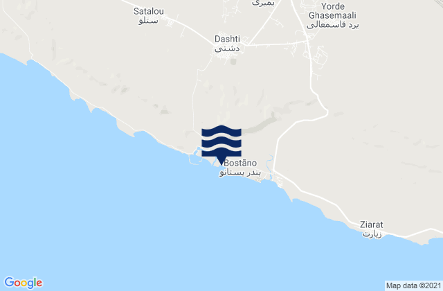 Mappa delle maree di Gāvbandī, Iran