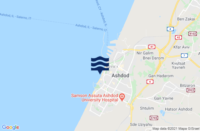 Mappa delle maree di Ha Golshim, Israel