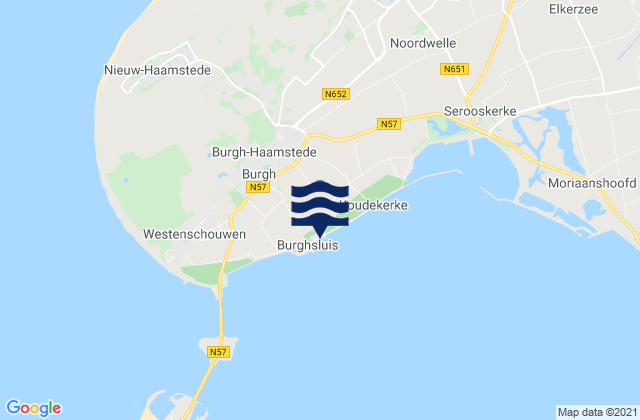Mappa delle maree di Haamstede, Netherlands