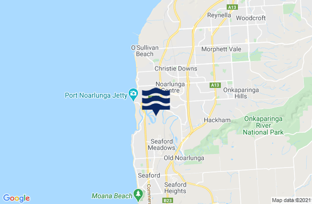 Mappa delle maree di Hackham, Australia
