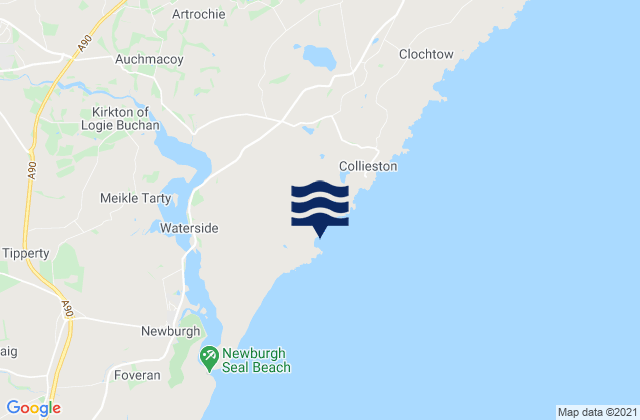 Mappa delle maree di Hackley Bay Beach, United Kingdom