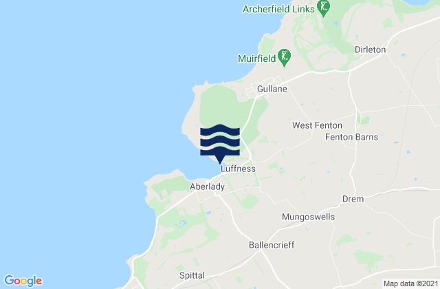 Mappa delle maree di Haddington, United Kingdom
