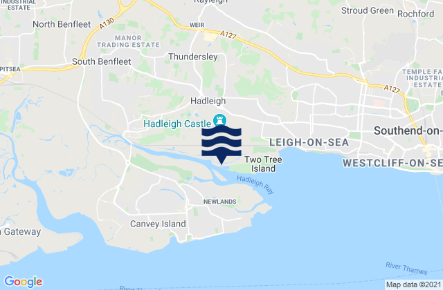 Mappa delle maree di Hadleigh, United Kingdom
