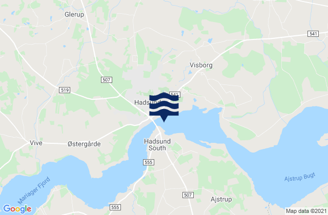 Mappa delle maree di Hadsund, Denmark