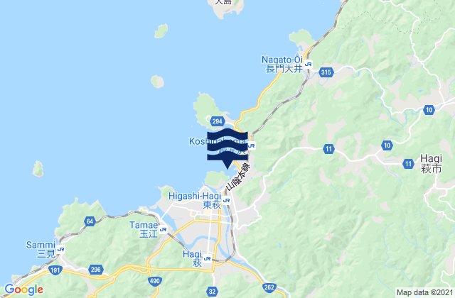 Mappa delle maree di Hagi, Japan