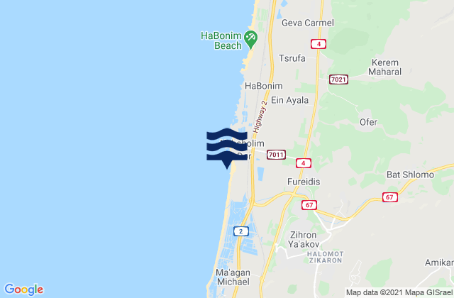 Mappa delle maree di Haifa, Israel