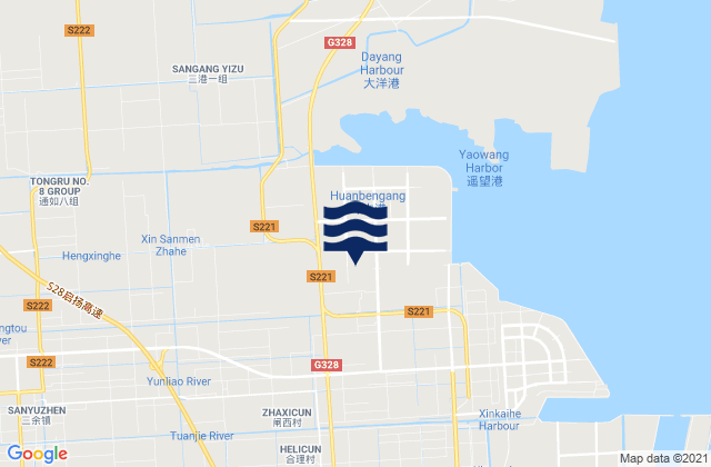 Mappa delle maree di Haifeng, China