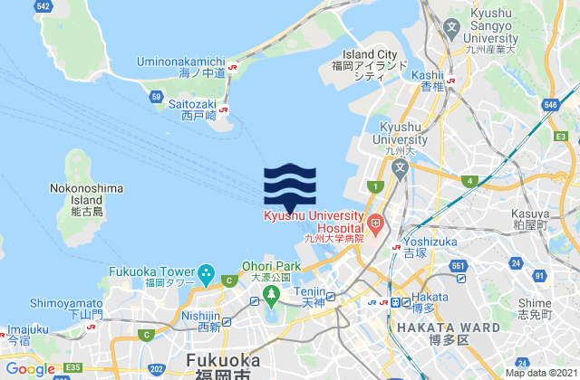 Mappa delle maree di Hakata Kō, Japan