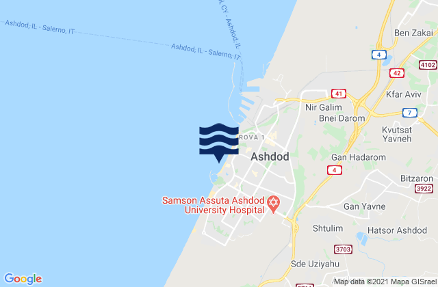 Mappa delle maree di Hakshtot (Ashdod), Israel