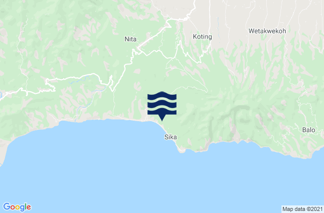 Mappa delle maree di Halat, Indonesia