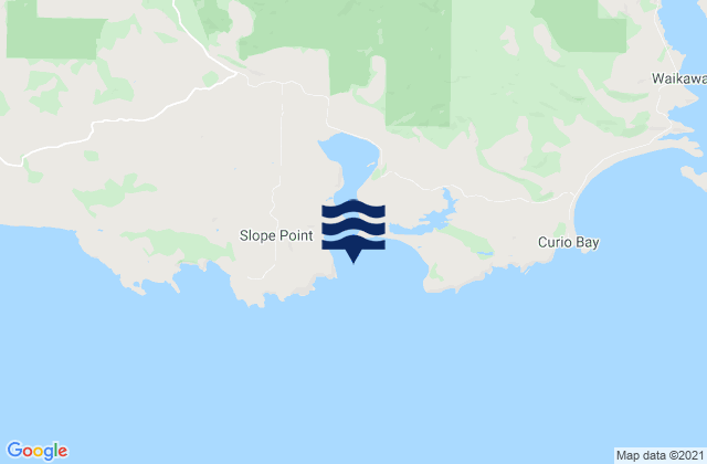 Mappa delle maree di Haldane Bay, New Zealand