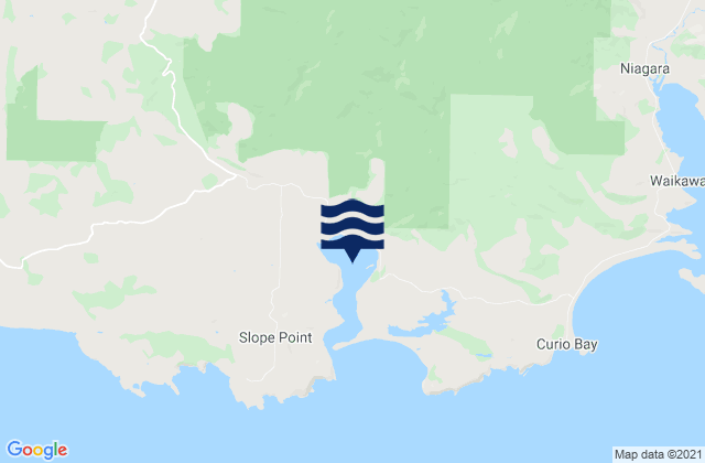 Mappa delle maree di Haldane Estuary, New Zealand