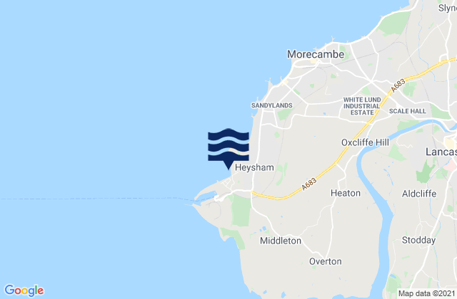 Mappa delle maree di Half Moon Bay Beach, United Kingdom