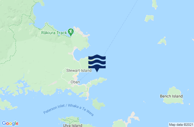 Mappa delle maree di Half Moon Bay, New Zealand
