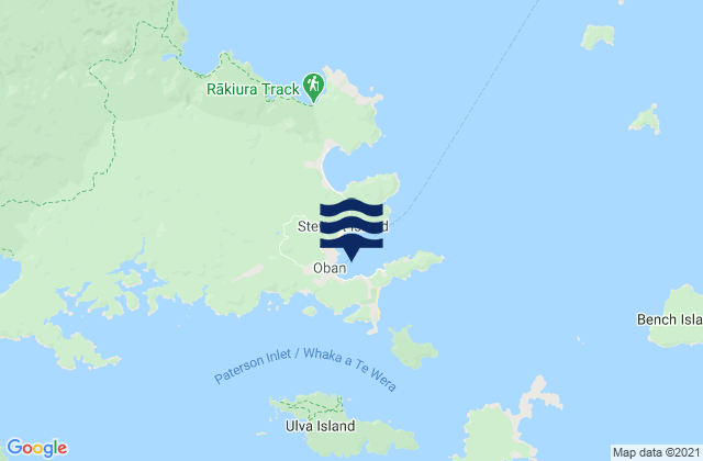 Mappa delle maree di Halfmoon Bay, New Zealand