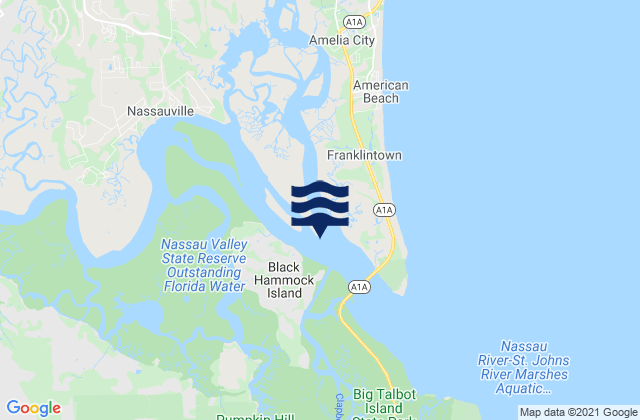 Mappa delle maree di Halfmoon Island, United States