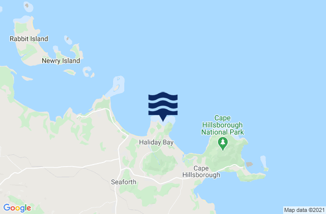 Mappa delle maree di Haliday Bay, Australia