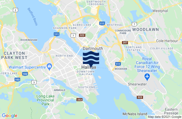 Mappa delle maree di Halifax, Canada