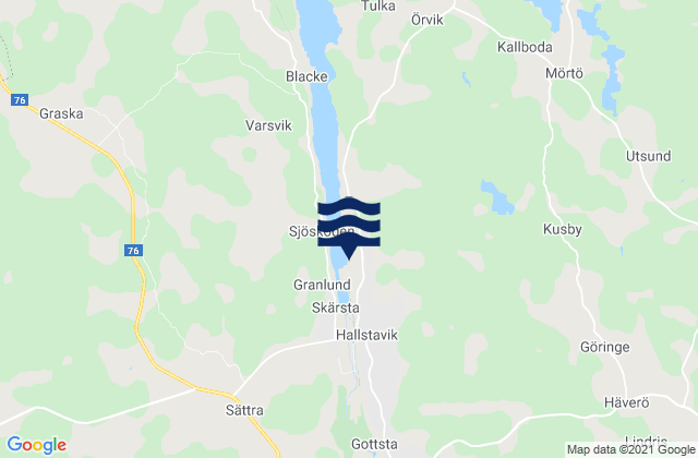 Mappa delle maree di Hallstavik, Sweden