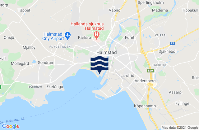 Mappa delle maree di Halmstad, Sweden