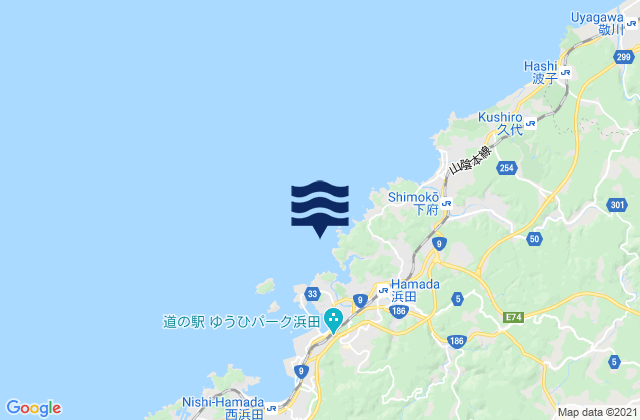 Mappa delle maree di Hamada Ko (Tono Ura entrance), Japan