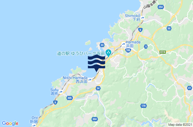 Mappa delle maree di Hamada Shi, Japan