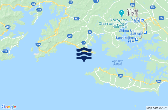 Mappa delle maree di Hamashima Ago Wan, Japan