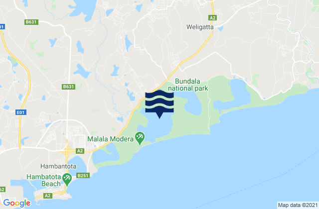 Mappa delle maree di Hambantota District, Sri Lanka