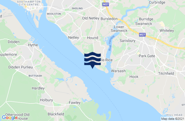 Mappa delle maree di Hamble-le-Rice, United Kingdom