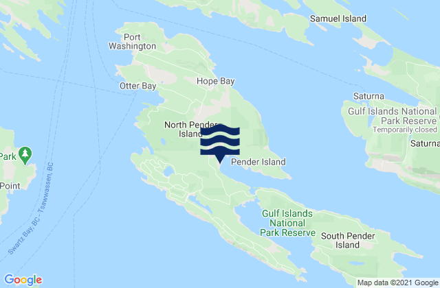 Mappa delle maree di Hamilton Beach, Canada