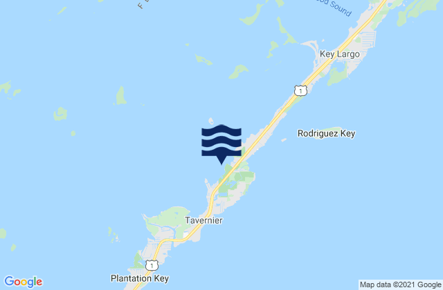 Mappa delle maree di Hammer Point Key Largo Florida Bay, United States