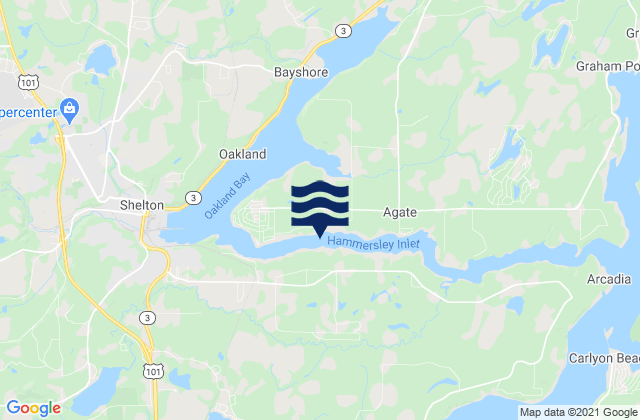 Mappa delle maree di Hammersley Inlet west of Skookum Point, United States