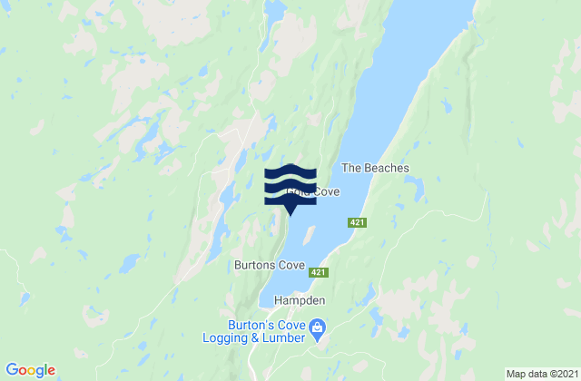 Mappa delle maree di Hampden, Canada