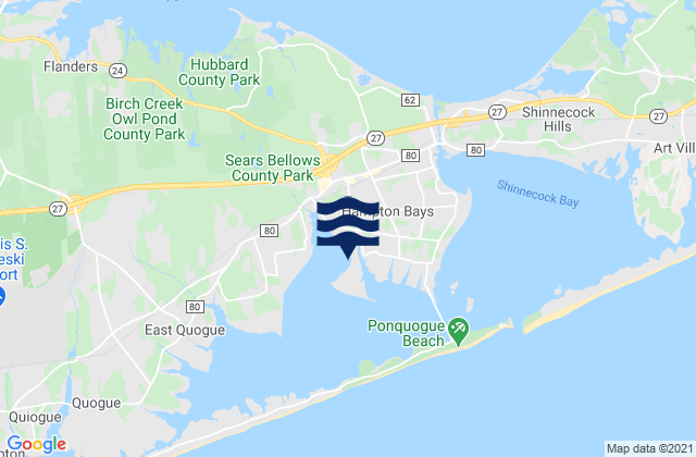 Mappa delle maree di Hampton Bays, United States