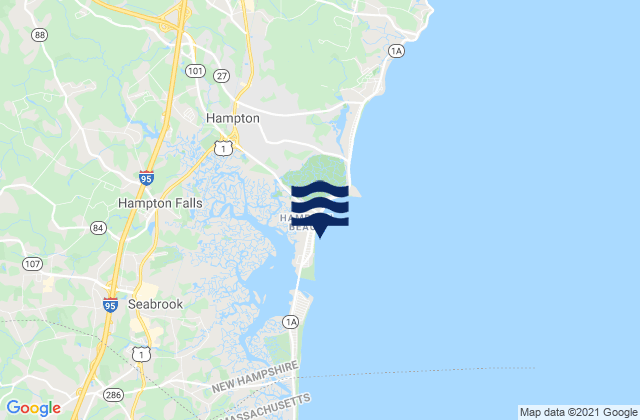 Mappa delle maree di Hampton Beach, United States