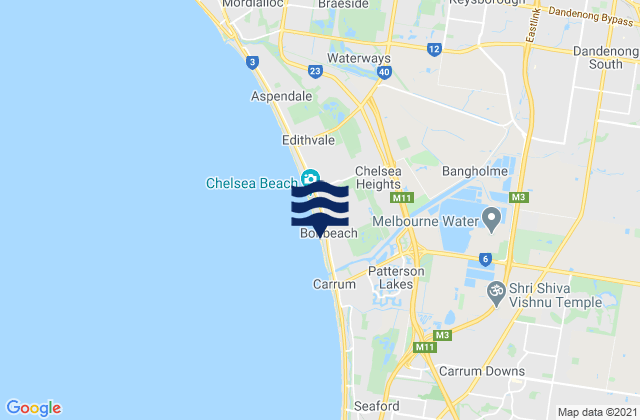 Mappa delle maree di Hampton Park, Australia