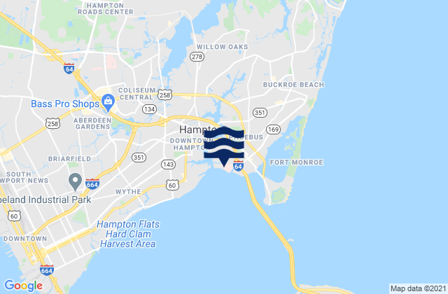 Mappa delle maree di Hampton River, United States