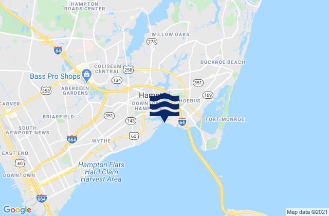 Mappa delle maree di Hampton River entrance, United States