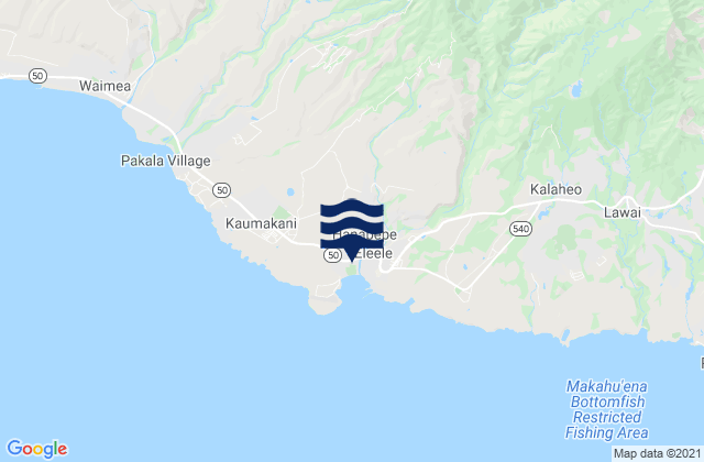 Mappa delle maree di Hanapēpē, United States