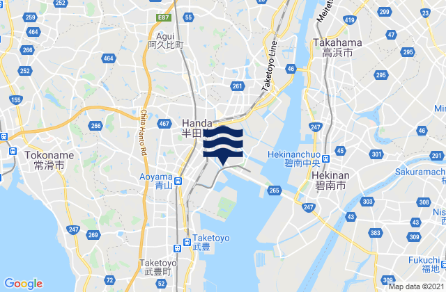 Mappa delle maree di Handa-shi, Japan