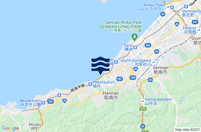 Mappa delle maree di Hannan Shi, Japan