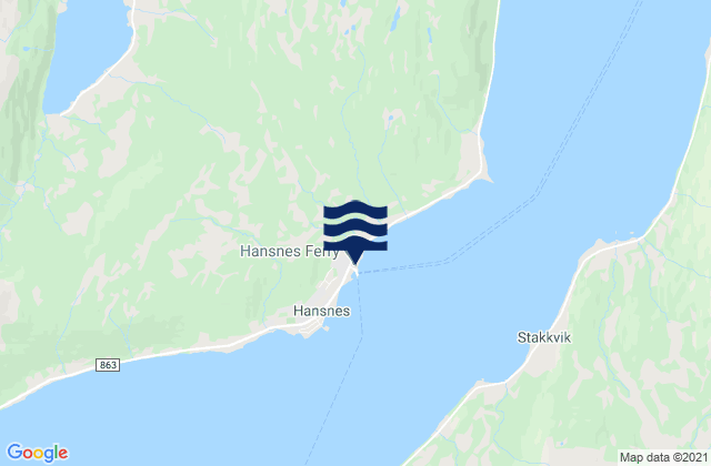Mappa delle maree di Hansnes, Norway