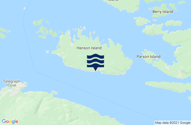 Mappa delle maree di Hanson Island, Canada